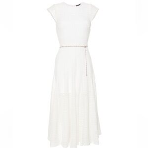 MAJE Belted open-knit maxi dress